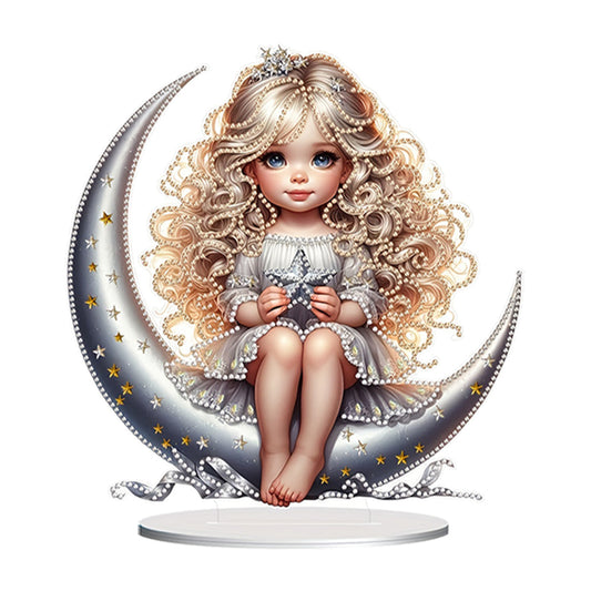 Moon Girl 5D DIY Diamond Painting Tabletop Decorations Bedroom Table Decor