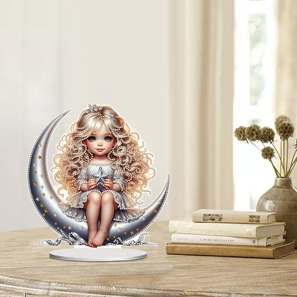 Moon Girl 5D DIY Diamond Painting Tabletop Decorations Bedroom Table Decor