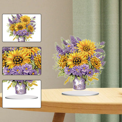 Flower Bouquet Table Top Diamond Painting Ornament Kits Home Decor (Sunflower)