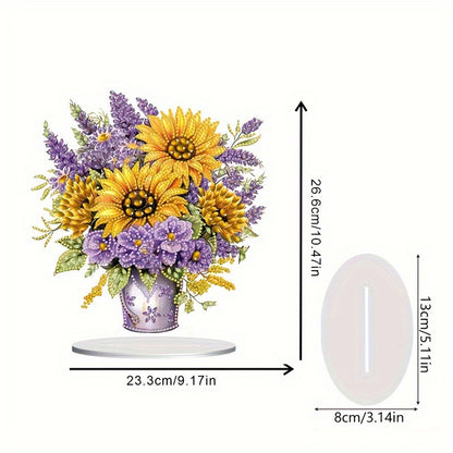 Flower Bouquet Table Top Diamond Painting Ornament Kits Home Decor (Sunflower)