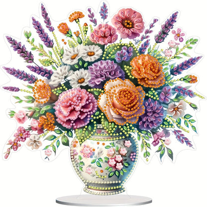 Flower Bouquet Table Top Diamond Painting Ornament Kits Home Decor (Flower B)