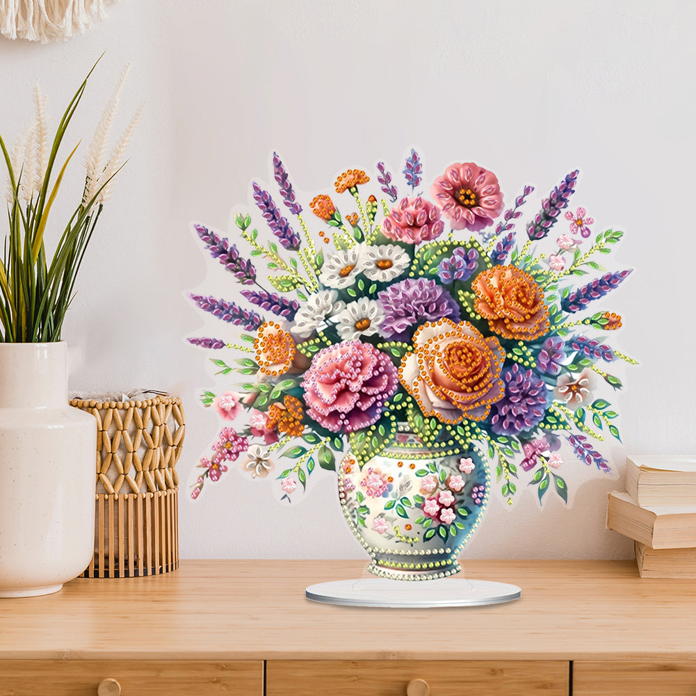 Flower Bouquet Table Top Diamond Painting Ornament Kits Home Decor (Flower B)