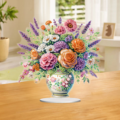 Flower Bouquet Table Top Diamond Painting Ornament Kits Home Decor (Flower B)