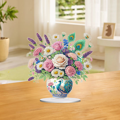 Flower Bouquet Table Top Diamond Painting Ornament Kits Home Decor (Flower C)