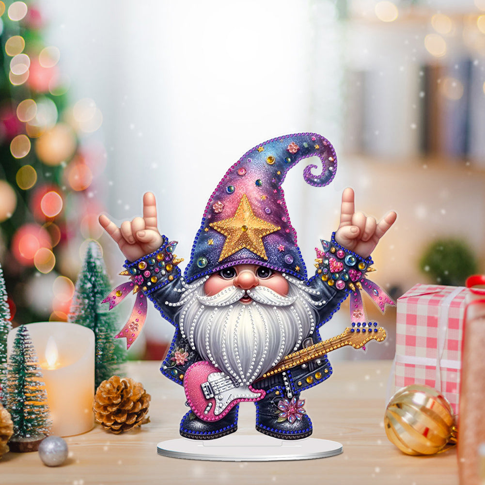 Gnome Table Top Diamond Painting Ornament Kits for Home Decor (Rock Gnome)