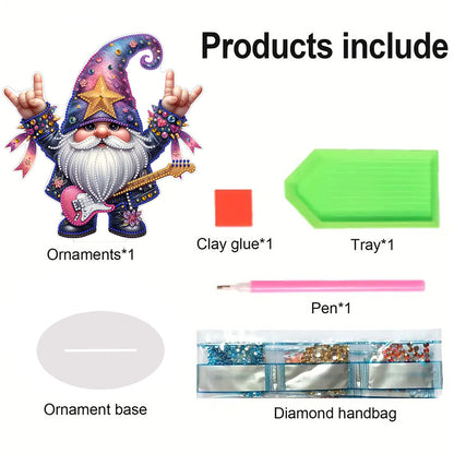 Gnome Table Top Diamond Painting Ornament Kits for Home Decor (Rock Gnome)