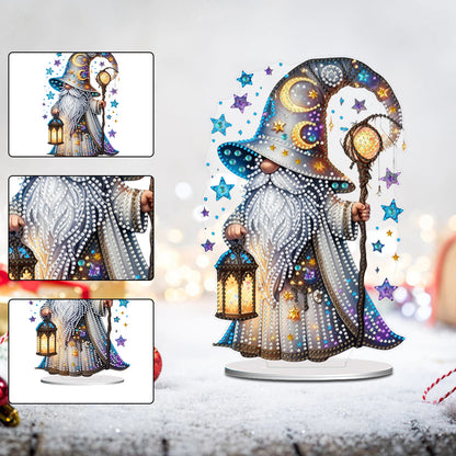 Gnome Table Top Diamond Painting Ornament Kits for Home Decor (Wizard Gnome)