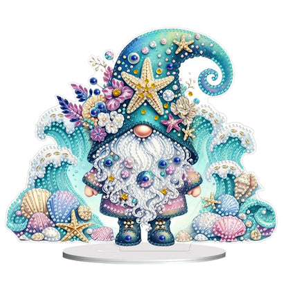 Gnome Table Top Diamond Painting Ornament Kits for Home Decor (Starfish Gnome)