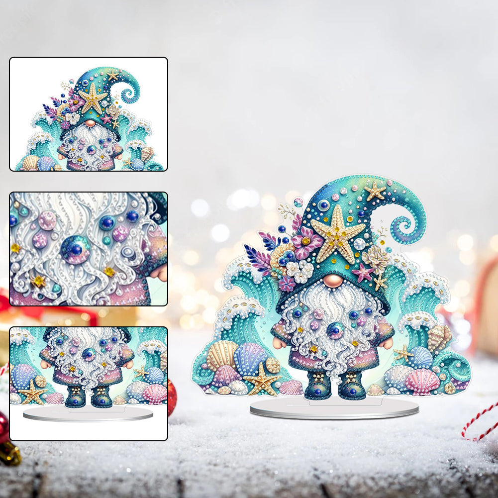 Gnome Table Top Diamond Painting Ornament Kits for Home Decor (Starfish Gnome)