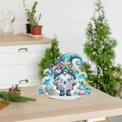 Gnome Table Top Diamond Painting Ornament Kits for Home Decor (Starfish Gnome)