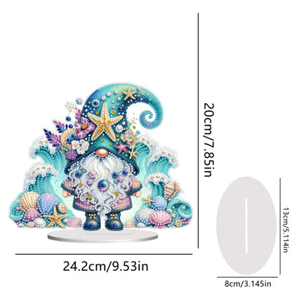 Gnome Table Top Diamond Painting Ornament Kits for Home Decor (Starfish Gnome)