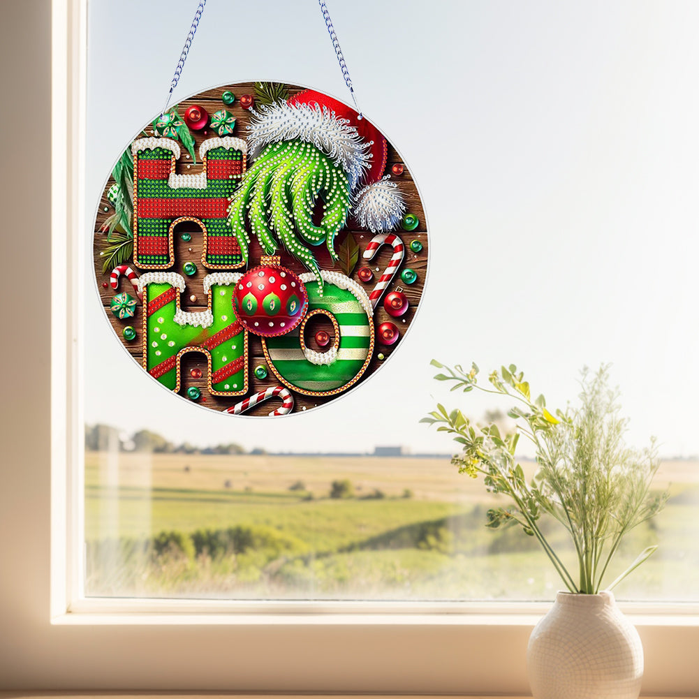 Green Claw Diamond Painting Hanging Ornaments for Garden Window Decoration