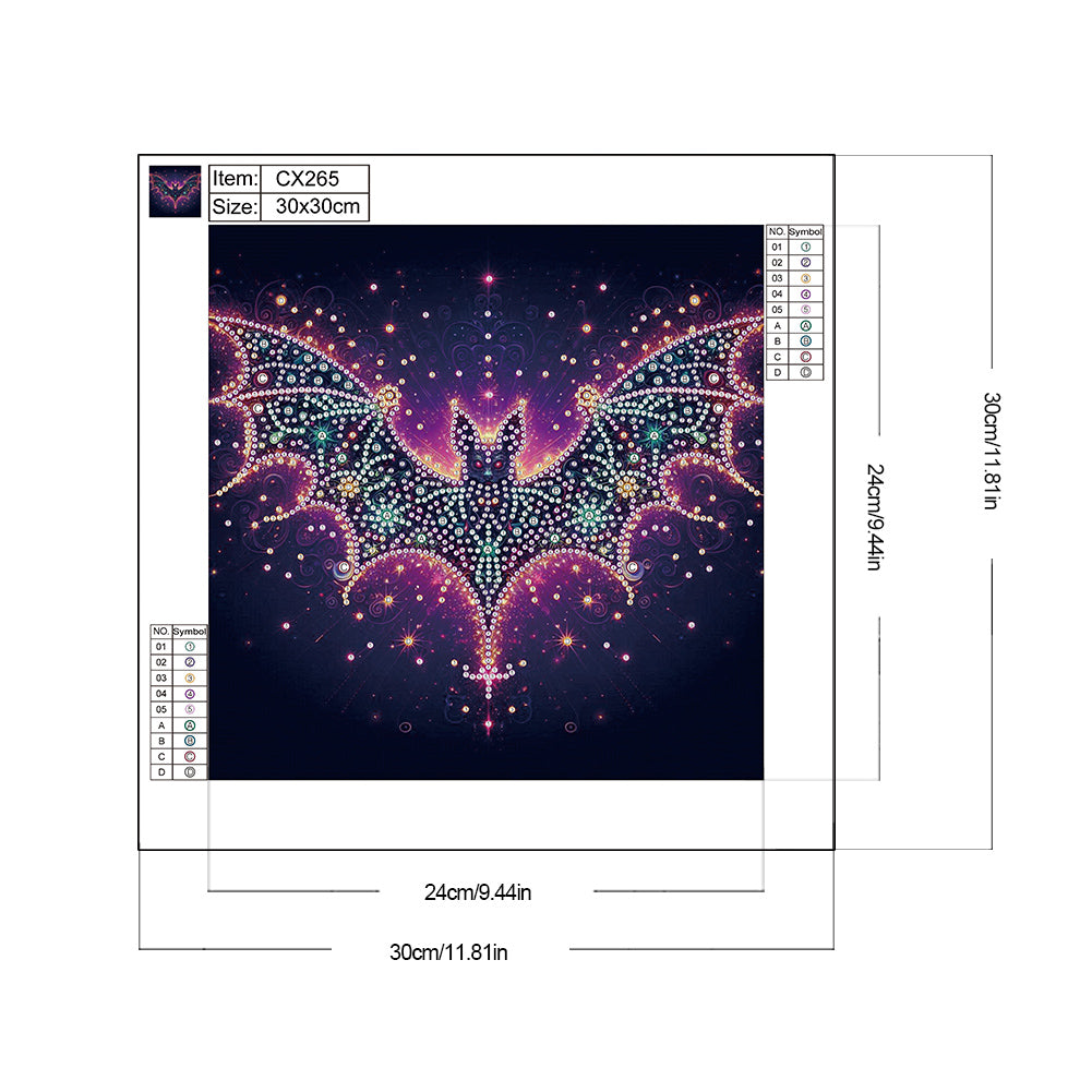 Starlight Animal Bat - Partial Special-Shaped Drill Diamond Painting 30*30CM