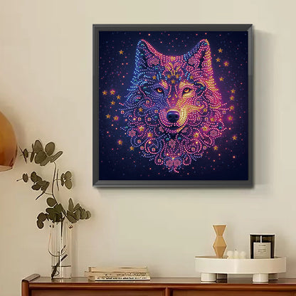 Starlight Animal Wolf - Partial Special-Shaped Drill Diamond Painting 30*30CM