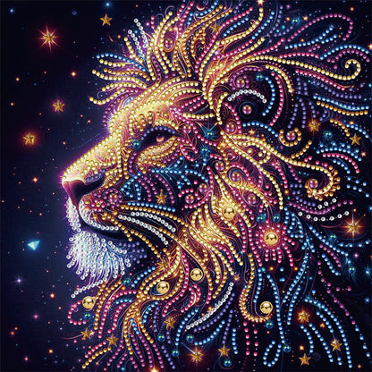 Starlight Animal Lion - Partial Special-Shaped Drill Diamond Painting 30*30CM
