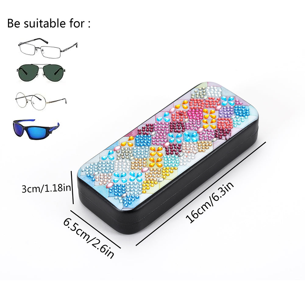 Colorful Pattern Diamond Painting Eyeglasses Case Diamond Art Sunglasses Case
