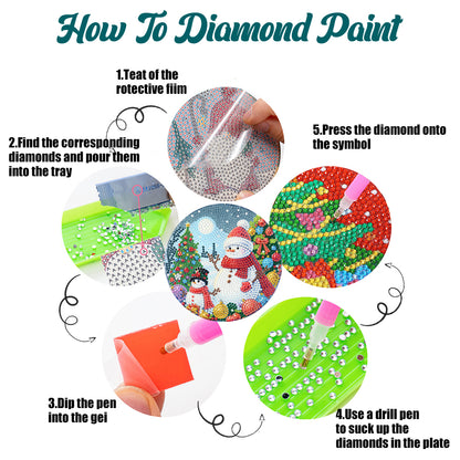 Acrylic Christmas Diamond Painting Placemats DIY Diamond Dot Kits for Tabletop