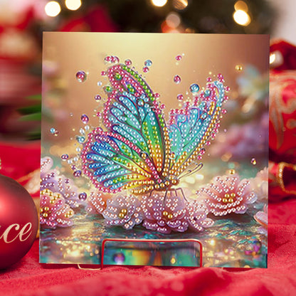 6Pcs Flower Butterfly DIY Diamond Painting Card for Holiday Party Favors