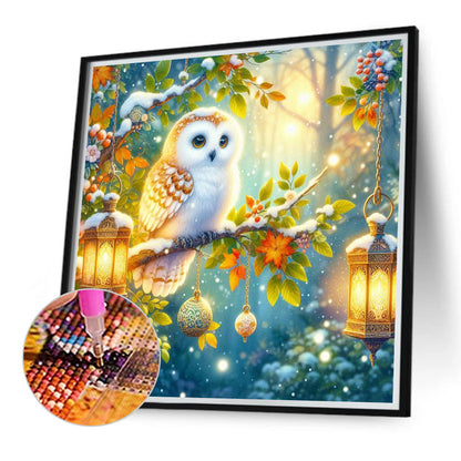 Winter Owl - Full Round Drill Diamond Painting 30*30CM