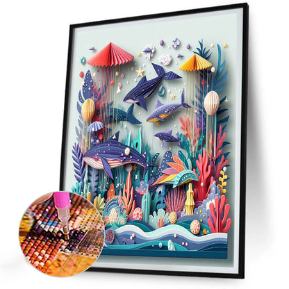 Paper Quilling Underwater World - Full Round Drill Diamond Painting 30*40CM