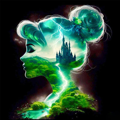 Princess Forest Silhouette - Full Square Drill Diamond Painting 30*30CM