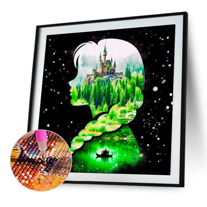 Princess Forest Silhouette - Full Square Drill Diamond Painting 30*30CM