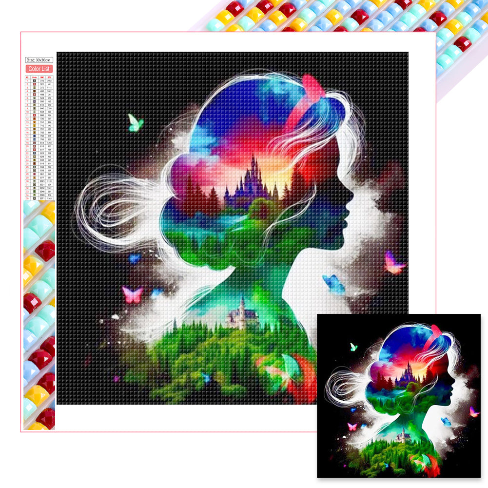 Princess Forest Silhouette - Full Square Drill Diamond Painting 30*30CM