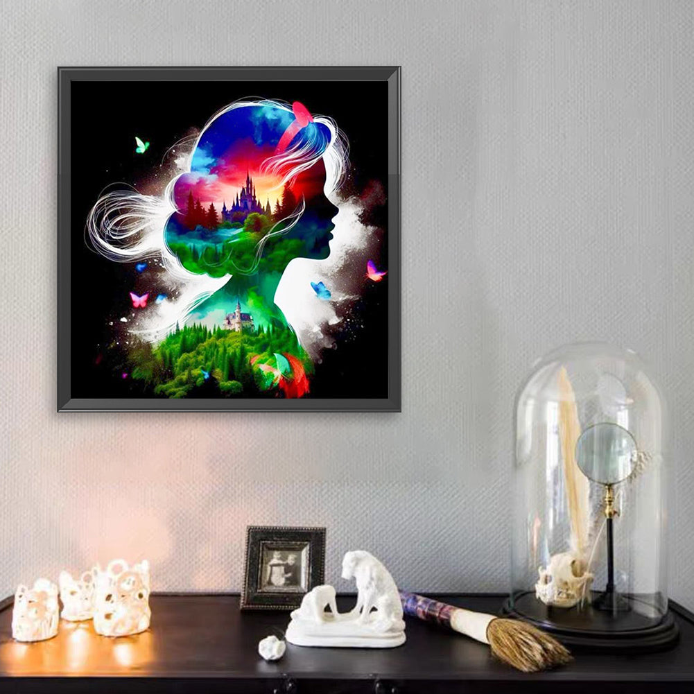 Princess Forest Silhouette - Full Square Drill Diamond Painting 30*30CM