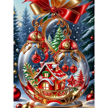 Christmas Atmosphere Crystal Ball - Partial Special-Shaped Drill Diamond Painting 30*40CM