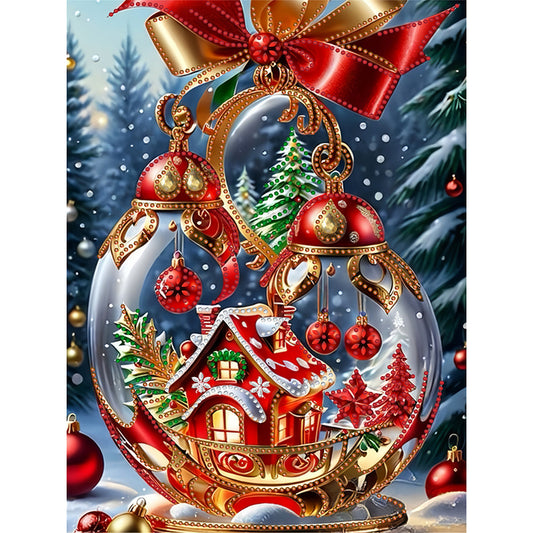 Christmas Atmosphere Crystal Ball - Partial Special-Shaped Drill Diamond Painting 30*40CM