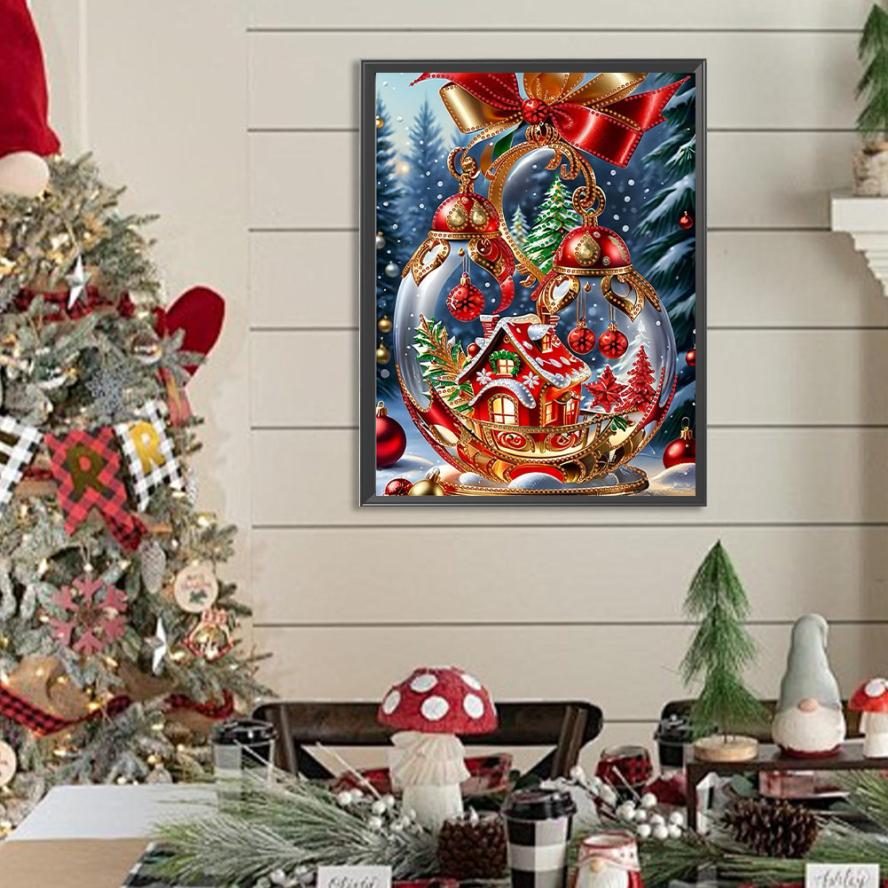 Christmas Atmosphere Crystal Ball - Partial Special-Shaped Drill Diamond Painting 30*40CM