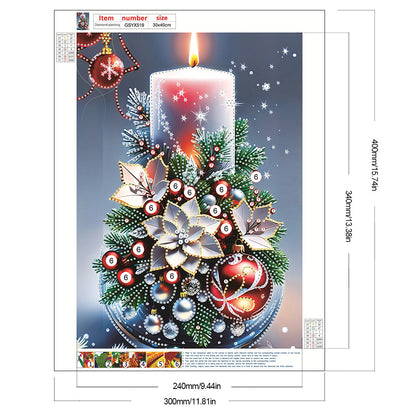 Christmas Atmosphere Candles - Partial Special-Shaped Drill Diamond Painting 30*40CM