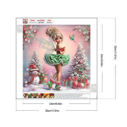 Christmas Elf Girl - Partial Special-Shaped Drill Diamond Painting 30*30CM