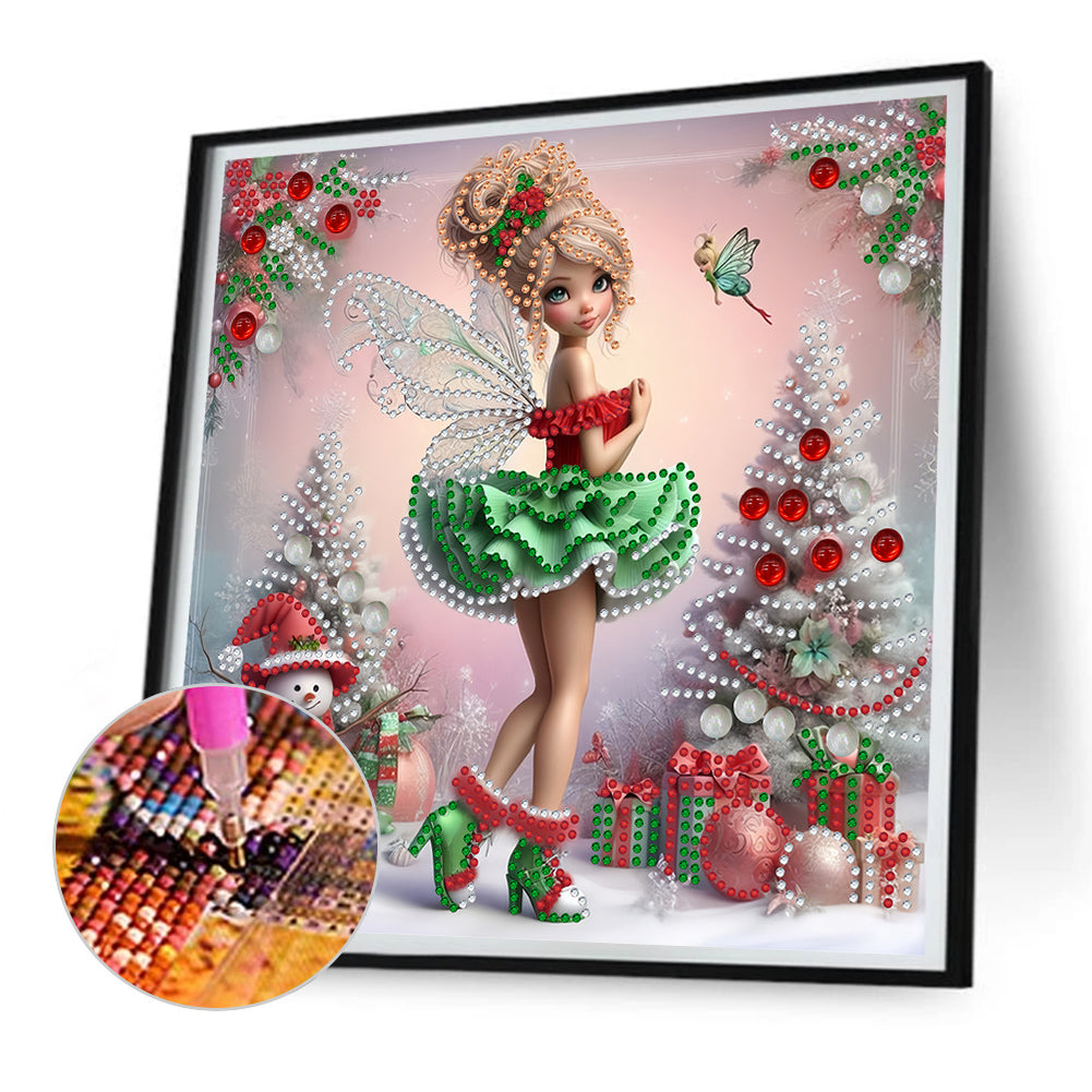 Christmas Elf Girl - Partial Special-Shaped Drill Diamond Painting 30*30CM