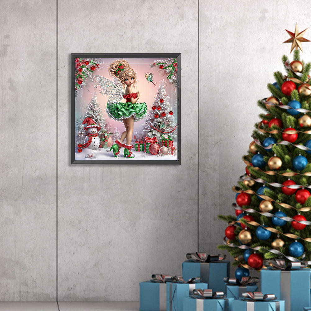 Christmas Elf Girl - Partial Special-Shaped Drill Diamond Painting 30*30CM