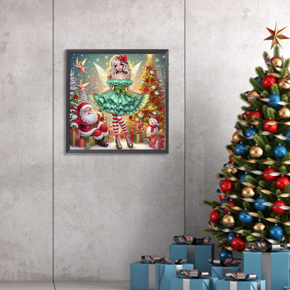 Christmas Elf Girl - Partial Special-Shaped Drill Diamond Painting 30*30CM