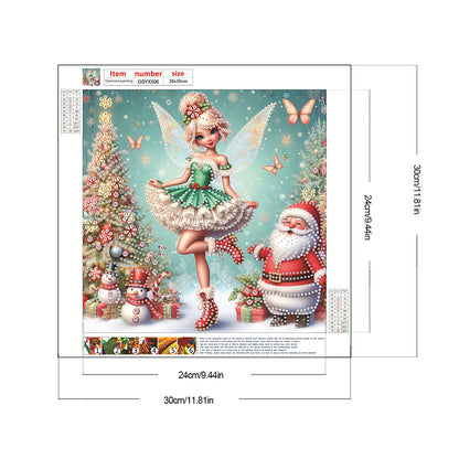 Christmas Elf Girl - Partial Special-Shaped Drill Diamond Painting 30*30CM