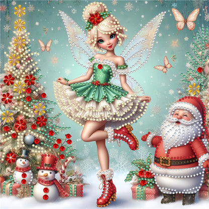 Christmas Elf Girl - Partial Special-Shaped Drill Diamond Painting 30*30CM