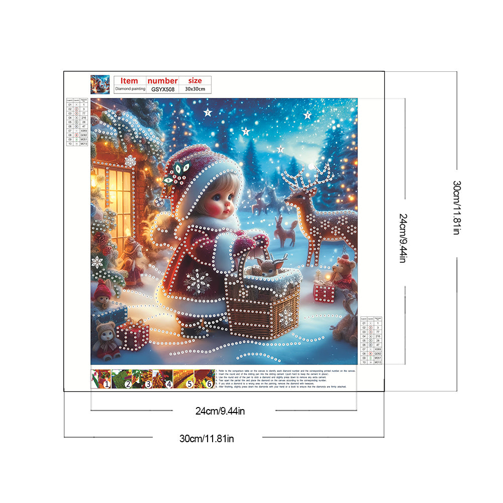 Christmas Atmosphere Kids - Partial Special-Shaped Drill Diamond Painting 30*30CM