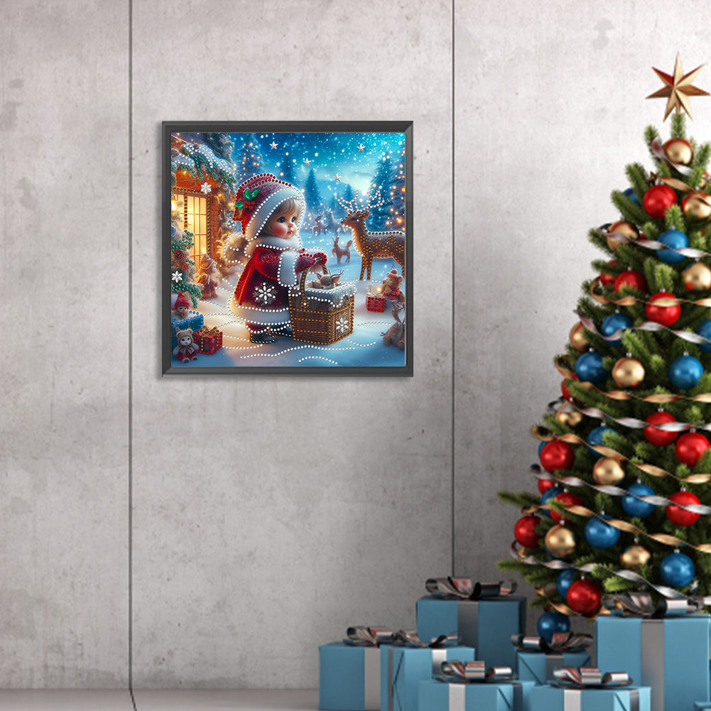 Christmas Atmosphere Kids - Partial Special-Shaped Drill Diamond Painting 30*30CM