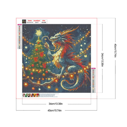 Dragon And Christmas Tree - Full Round Drill Diamond Painting 40*40CM