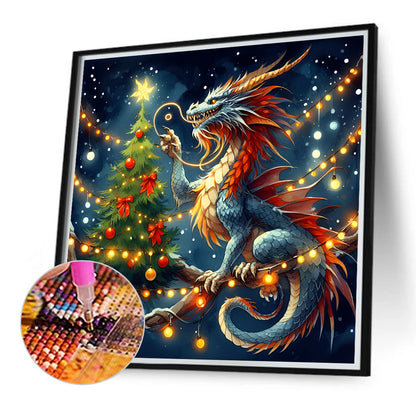 Dragon And Christmas Tree - Full Round Drill Diamond Painting 40*40CM