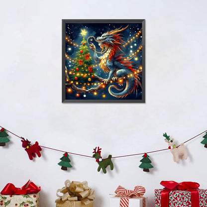 Dragon And Christmas Tree - Full Round Drill Diamond Painting 40*40CM