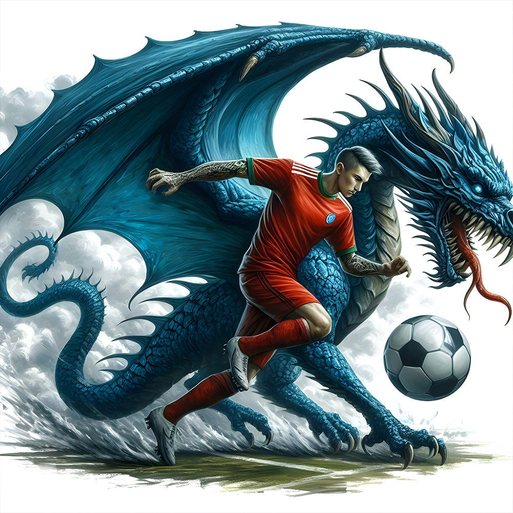 Dragon And Football - Full Round Drill Diamond Painting 40*40CM