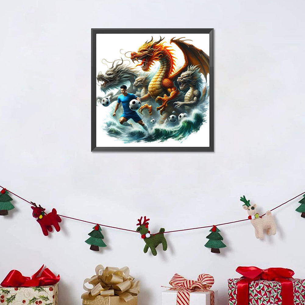 Dragon And Football - Full Round Drill Diamond Painting 40*40CM