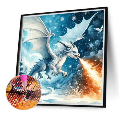 Dragon Breathing Fire - Full Round Drill Diamond Painting 40*40CM