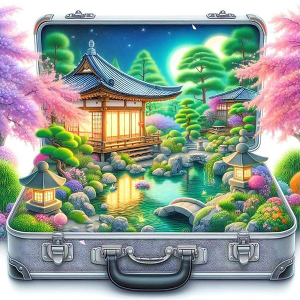 Garden Scenery In The Suitcase - Full Round Drill Diamond Painting 40*40CM