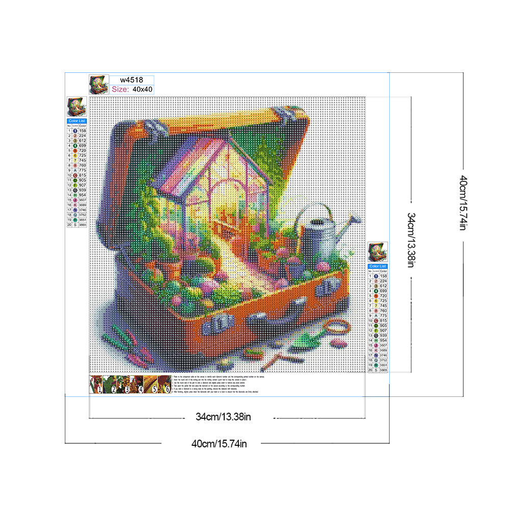 Gardening In A Suitcase - Full Round Drill Diamond Painting 40*40CM