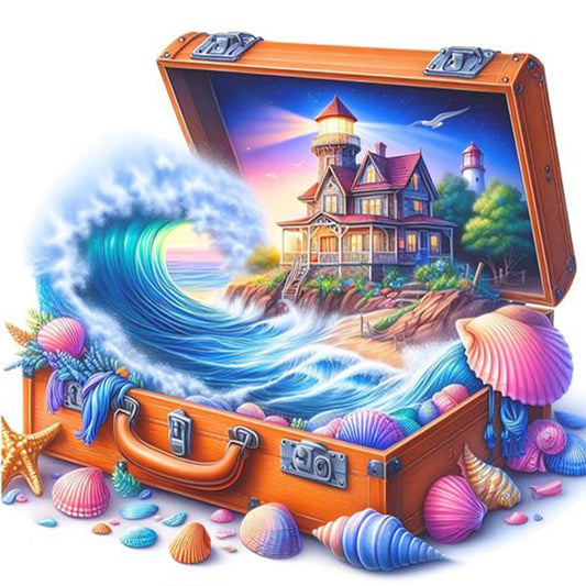 The Seaside In A Suitcase - Full Round Drill Diamond Painting 40*40CM