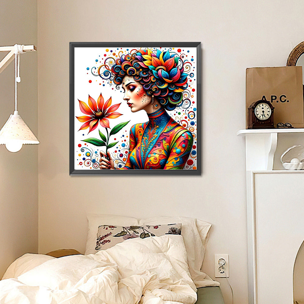 Girl - Full Round Drill Diamond Painting 30*30CM